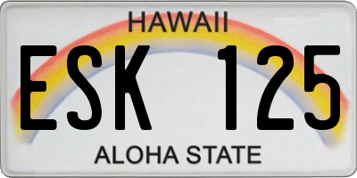 HI license plate ESK125