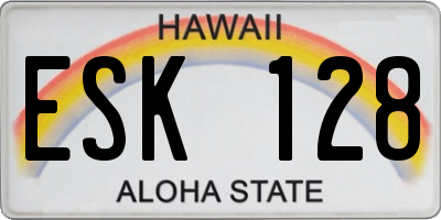 HI license plate ESK128