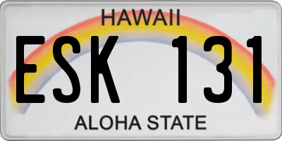 HI license plate ESK131