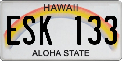 HI license plate ESK133
