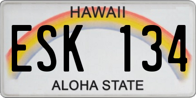 HI license plate ESK134