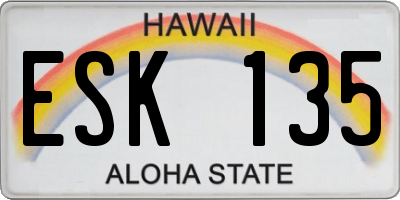 HI license plate ESK135