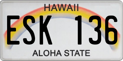 HI license plate ESK136