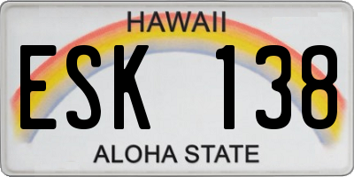 HI license plate ESK138