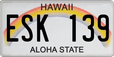 HI license plate ESK139