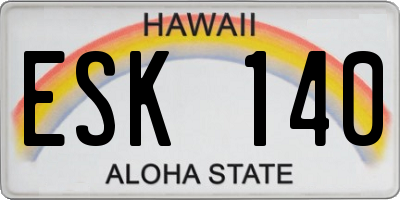 HI license plate ESK140