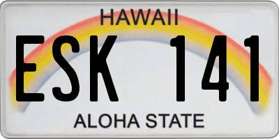 HI license plate ESK141