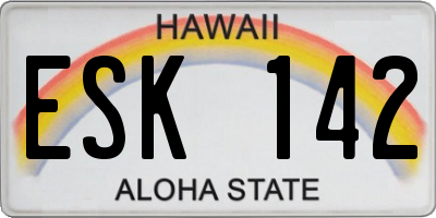 HI license plate ESK142