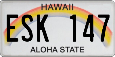 HI license plate ESK147