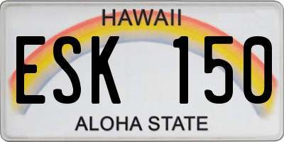 HI license plate ESK150