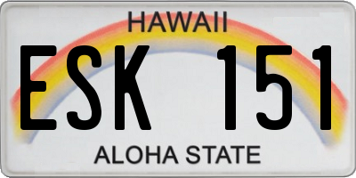 HI license plate ESK151