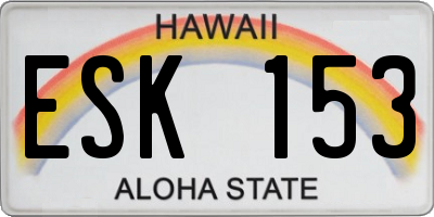 HI license plate ESK153