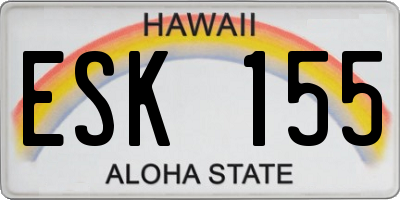 HI license plate ESK155
