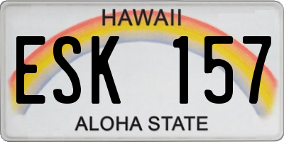 HI license plate ESK157