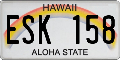 HI license plate ESK158