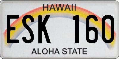 HI license plate ESK160