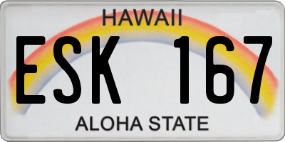 HI license plate ESK167