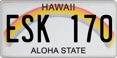 HI license plate ESK170