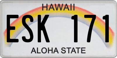 HI license plate ESK171