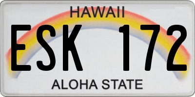 HI license plate ESK172