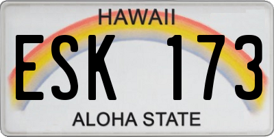 HI license plate ESK173