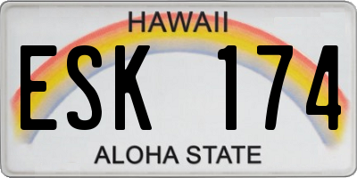 HI license plate ESK174