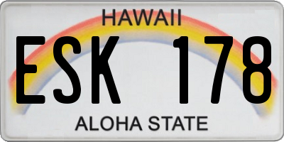 HI license plate ESK178