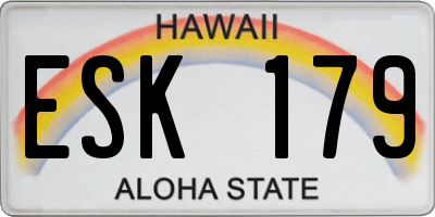 HI license plate ESK179