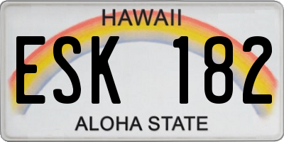 HI license plate ESK182