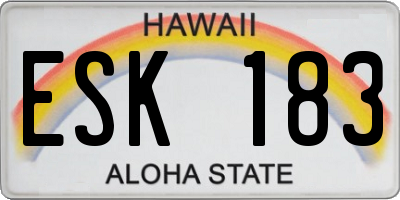 HI license plate ESK183