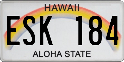 HI license plate ESK184