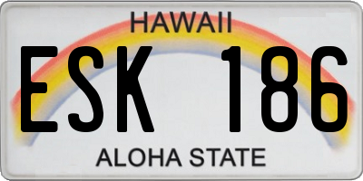 HI license plate ESK186