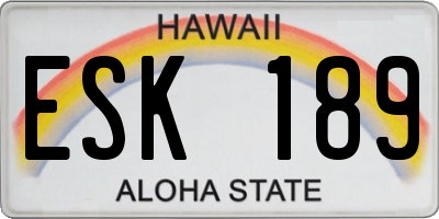 HI license plate ESK189