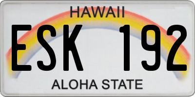 HI license plate ESK192