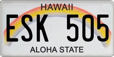 HI license plate ESK505