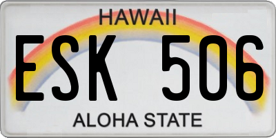 HI license plate ESK506