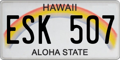 HI license plate ESK507