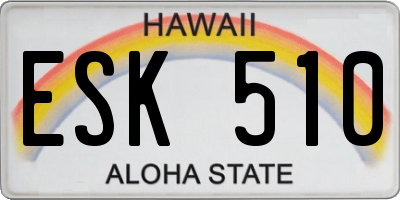 HI license plate ESK510