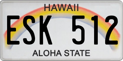 HI license plate ESK512