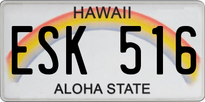 HI license plate ESK516