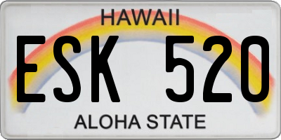 HI license plate ESK520