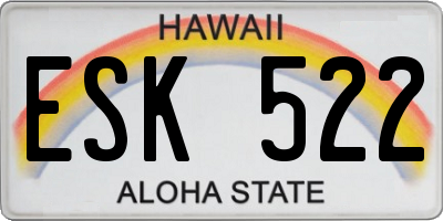 HI license plate ESK522