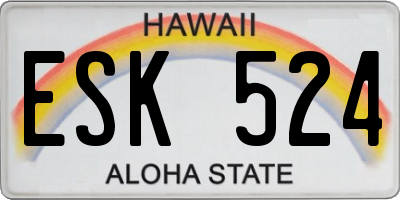 HI license plate ESK524