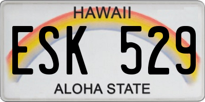 HI license plate ESK529