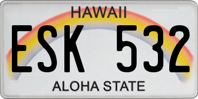 HI license plate ESK532