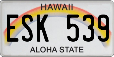 HI license plate ESK539