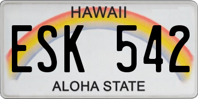 HI license plate ESK542