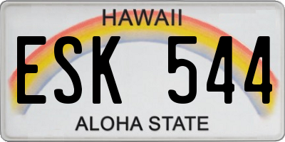 HI license plate ESK544