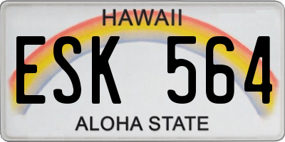 HI license plate ESK564