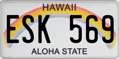HI license plate ESK569
